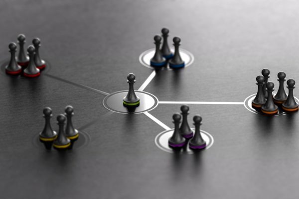 Leadership And Team Cohesiveness Over Black Background Leadership And Team Cohesiveness Over Black Background